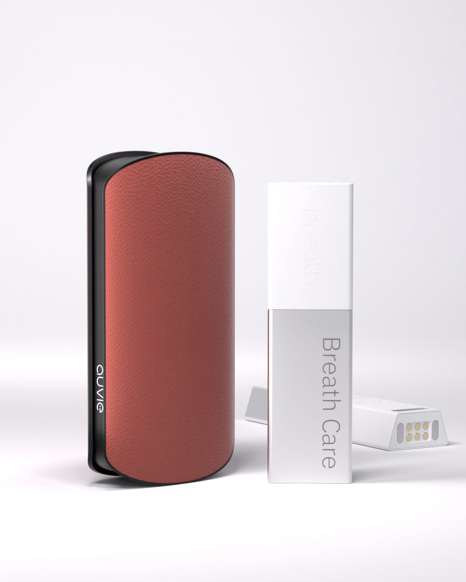 Vegan Leather / Burgundy Red Device• Breath Care Pod (2 Pod Units)